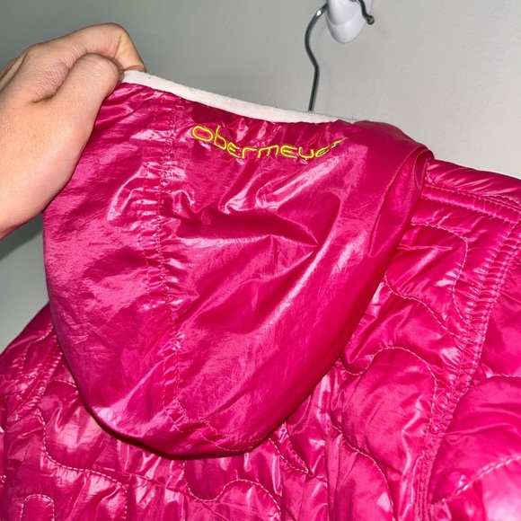 Obermeyer Girls Preschool I-Grow Lovey Winter Puffer Jacket Hot Pink Size 4 - Picture 6 of 7
